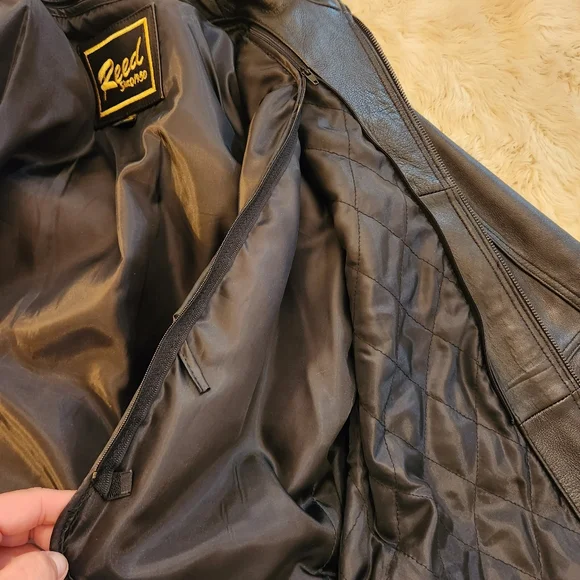 Reed Lambskin Leather Women's Black Zip Up Jacket Size Medium - Picture 4 of 14